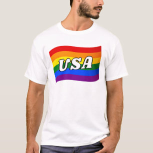 Regenboogvlag Verenigde Staten Amerikaanse Gay Pri T-shirt