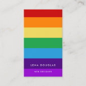 Regenboogvlag verticaal visitekaartje (Voorkant)