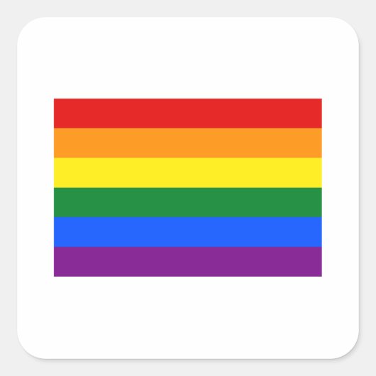 Regenboogvlag Vierkante Sticker (Voorkant)