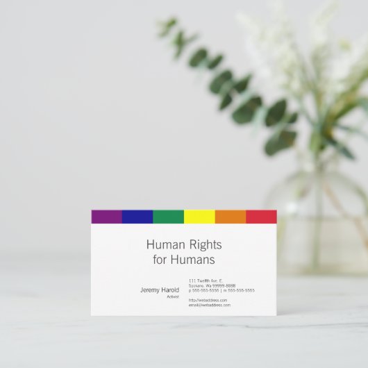 Regenboogvlag Visitekaartje (Staand voorkant)