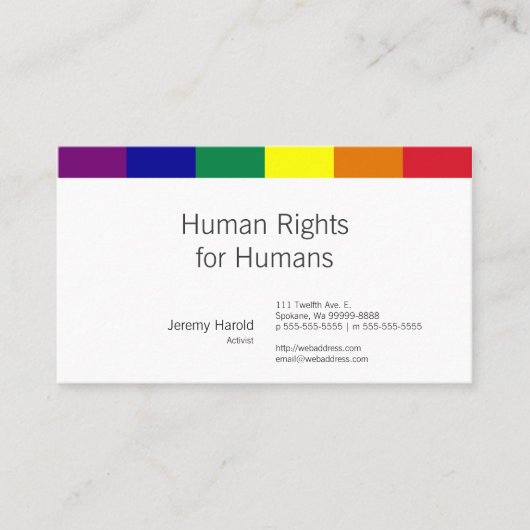 Regenboogvlag Visitekaartje (Voorkant)