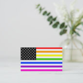 regenboogvlag visitekaartje (Staand voorkant)