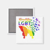 Regenboogvlag Vlinder LGBT Magneet (Voorkant / Achterkant)