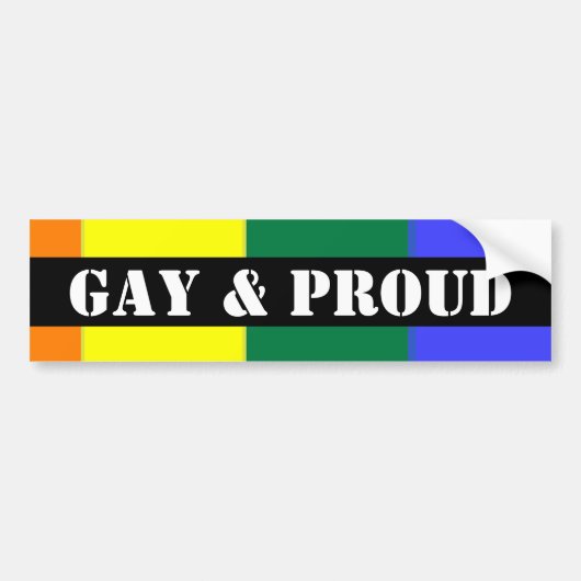 Regenboogvlag voor de Golf van Gay en Proud Bumpersticker (Voorkant)