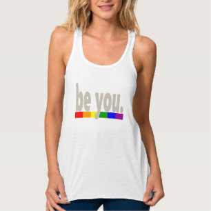 Regenboogvlag voor Gay Pride Wees jezelf Tanktop
