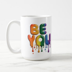 Regenboogvlag voor Gay Pride wees leuk en cool ont Koffiemok