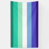 Regenboogvlag voor homoseksuele mannen (Azure & Bl Spandoek (Verticaal)