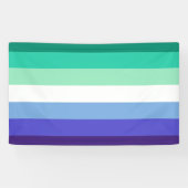 Regenboogvlag voor homoseksuele mannen (Azure & Bl Spandoek (Horizontaal)
