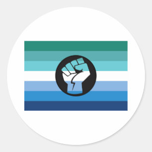 Regenboogvlag voor homoseksuele mannen ronde sticker