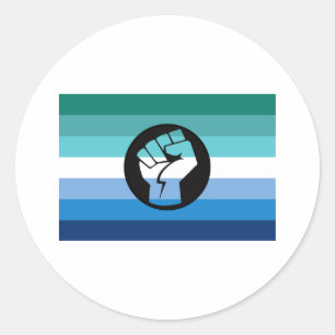 Regenboogvlag voor homoseksuele mannen ronde sticker
