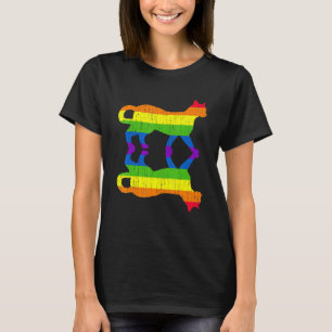 Regenboogvlag voor huisdier kat Queer Gay Pride Ge T-shirt