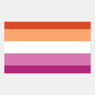 Regenboogvlag voor lesbiennes (5 strepen) rechthoekige sticker