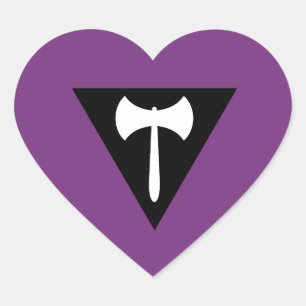 Regenboogvlag voor lesbiennes hart sticker