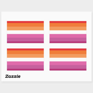 Regenboogvlag voor lesbiennes (Zonsondergang) Rechthoekige Sticker