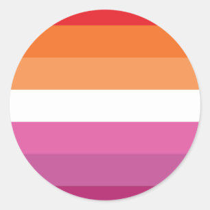 Regenboogvlag voor lesbiennes (Zonsondergang) Ronde Sticker