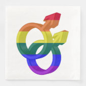Regenboogvlag voor mannelijke paardenbonnen servet (Voorkant)