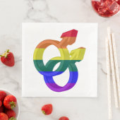 Regenboogvlag voor mannelijke paardenbonnen servet (Insitu)