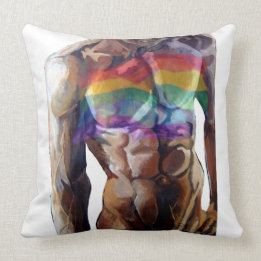 Regenboogvlag voor mannelijke torso kussen