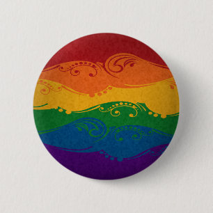 Regenboogvlag voor sierdoeleinden ronde button 5,7 cm