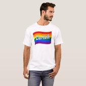 Regenboogvlag Zurich Zwitserland Gay Pride LGBTQ T-shirt (Voorkant volledig)