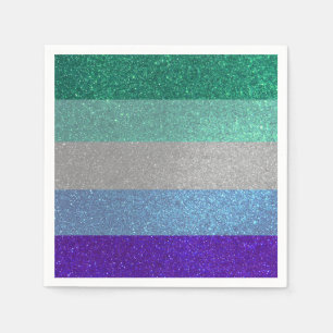 Regenboogvlagg glitter herenfeest Pride vlagg Servet