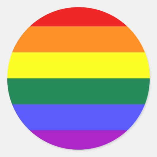 Regenboogvlaggen Ronde Sticker (Voorkant)