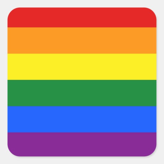Regenboogvlaggen Vierkante Sticker (Voorkant)