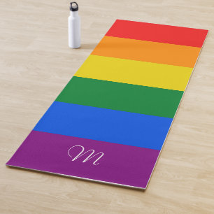 Regenboogvlaggetjes voor badhanddoekjes yogamat
