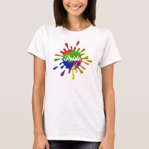 Regenboogvlagkleuren Gay Pride spatten T-shirt