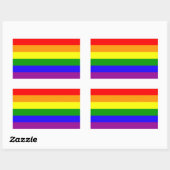 Regenboogvlagstickers Rechthoekige Sticker (Vel)