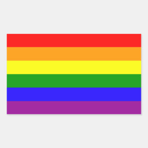 Regenboogvlagstickers Rechthoekige Sticker
