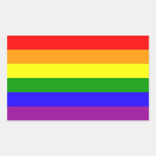 Regenboogvlagstickers Rechthoekige Sticker (Voorkant)