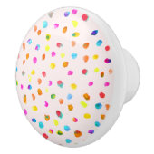 Regenboogvlekken op wit kinder kleurrijk kunstontw keramische knop (Rechts)