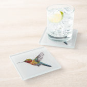 Regenboogvleugels: levendige kolibrie kunst glazen onderzetter (Schuin)