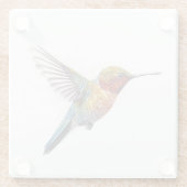 Regenboogvleugels: levendige kolibrie kunst glazen onderzetter (Achterkant)