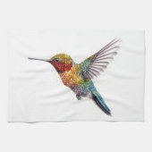 Regenboogvleugels: levendige kolibrie kunst theedoek (Horizontaal)