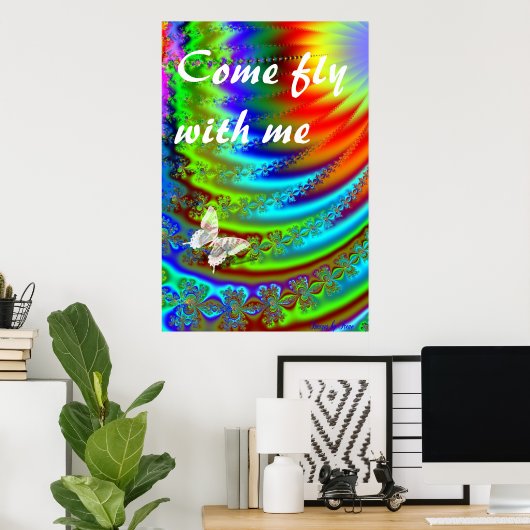 Regenboogvleugels Poster (Thuiskantoor)