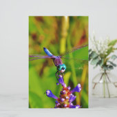 Regenboogvlieg en -bloem briefpapier (Staand voorkant)