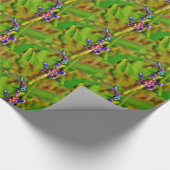 Regenboogvlieg en -bloem cadeaupapier (Hoek)