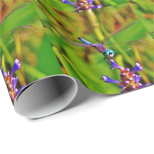 Regenboogvlieg en -bloem cadeaupapier (Rol Hoek)