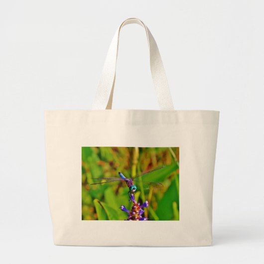 Regenboogvlieg en -bloem grote tote bag (Voorkant)