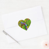 Regenboogvlieg en -bloem hart sticker (Envelop)