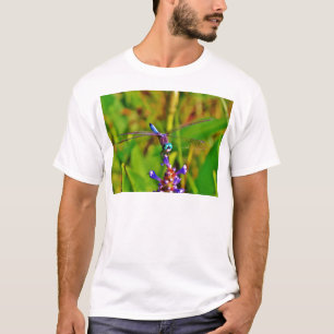 Regenboogvlieg en -bloem t-shirt
