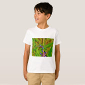 Regenboogvlieg en -bloem t-shirt (Voorkant volledig)