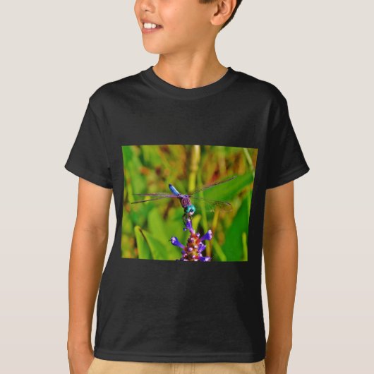 Regenboogvlieg en -bloem t-shirt (Voorkant)