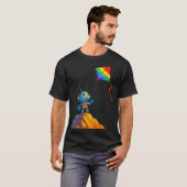 Regenboogvlieger met bergrobot t-shirt (Voorkant volledig)