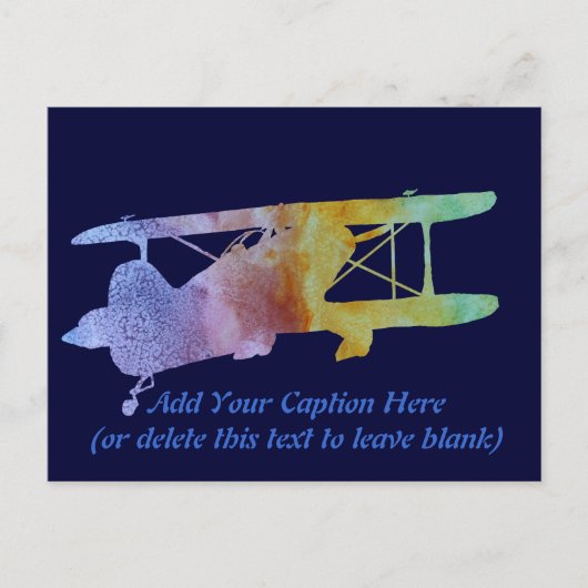Regenboogvliegtuig Briefkaart (Voorkant)