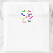 Regenboogvliegtuigen Ronde Sticker (Tas)