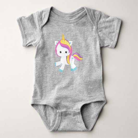 Regenboogvlies, Cute Unicorn, Star, Magic Unicorn Romper (Voorkant)