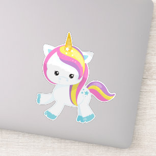 Regenboogvlies, Cute Unicorn, Star, Magic Unicorn Sticker